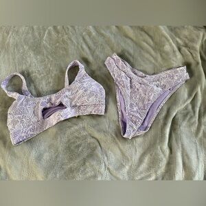 NWOT Lavender Floral Print Bikini Set - Women Swim Bikini